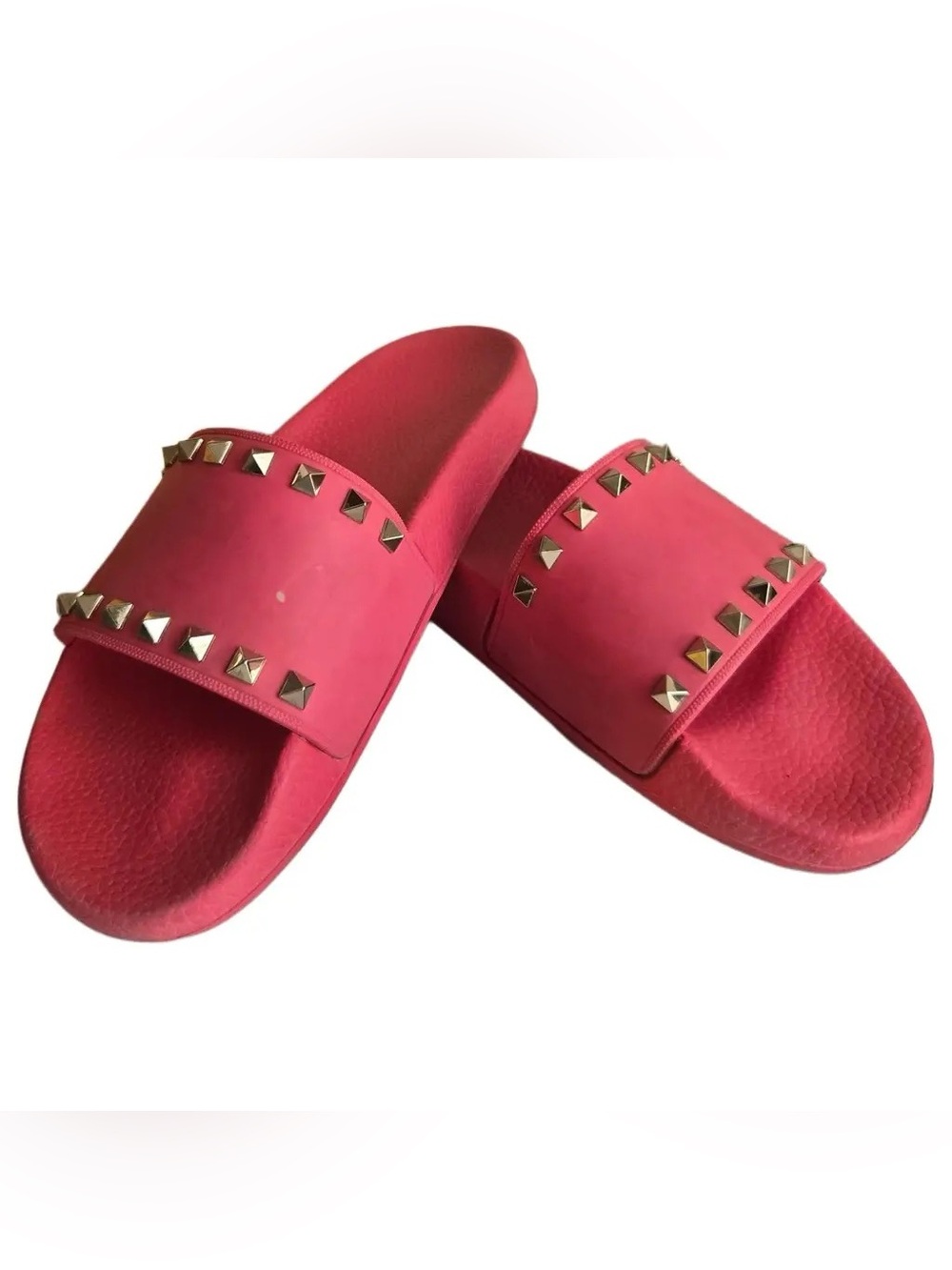 Valentino Studded Slide Sandals in Pink
